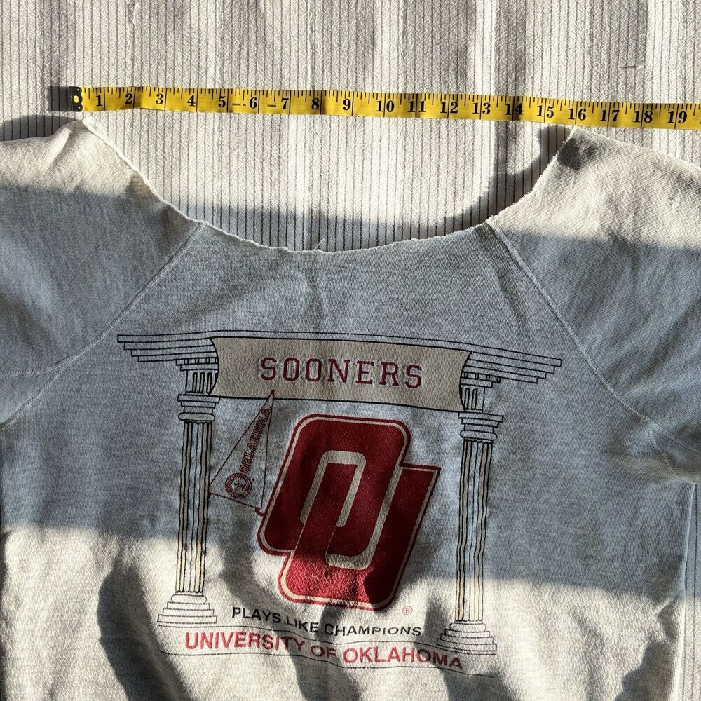 Vintage 80s Discus Athletic Sweatshirt OU Oklahoma Sooners Football Medium USA - Picture 10 of 16